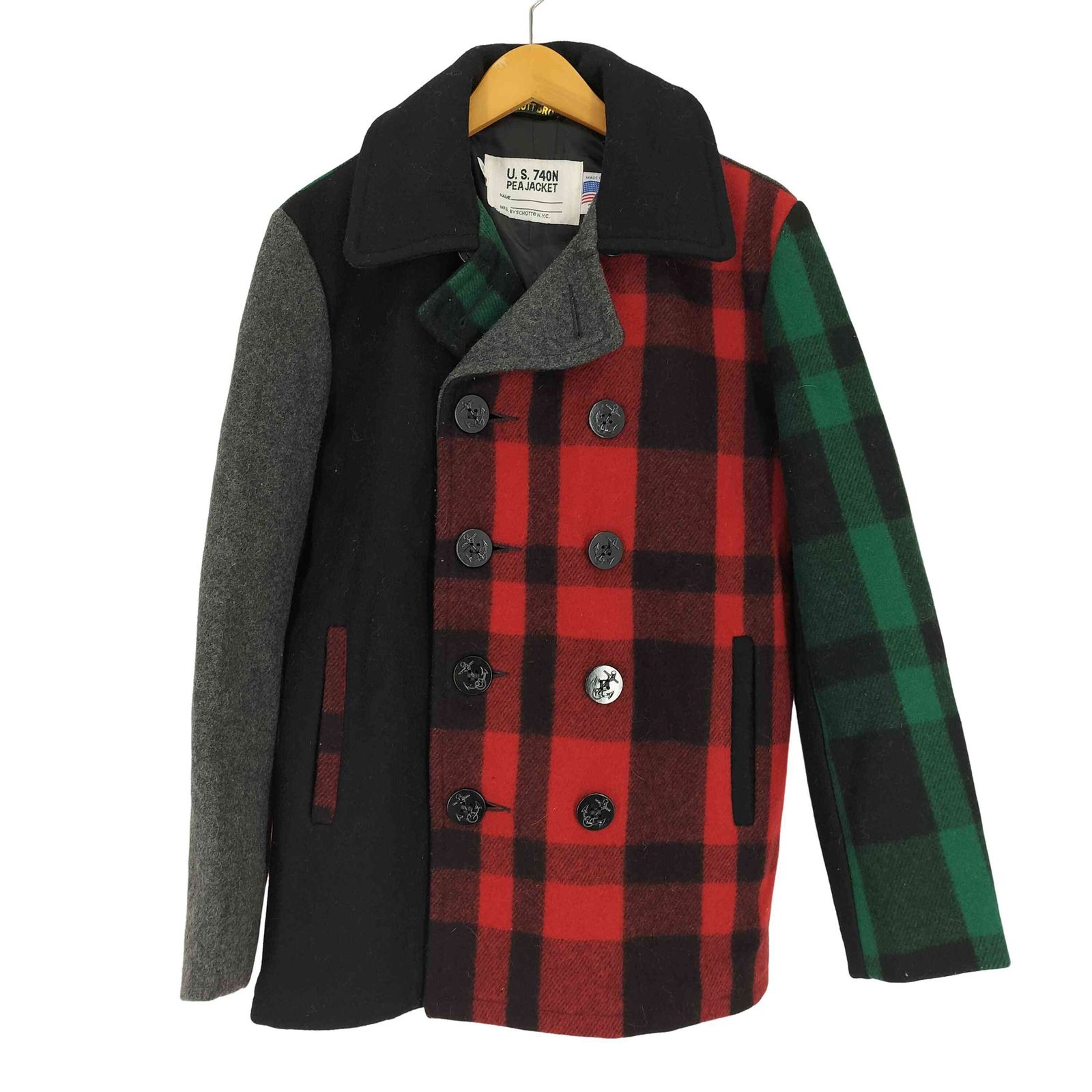 ショット Schott USA製 U.S. 740N PEAJACKET クレイジー チェック
