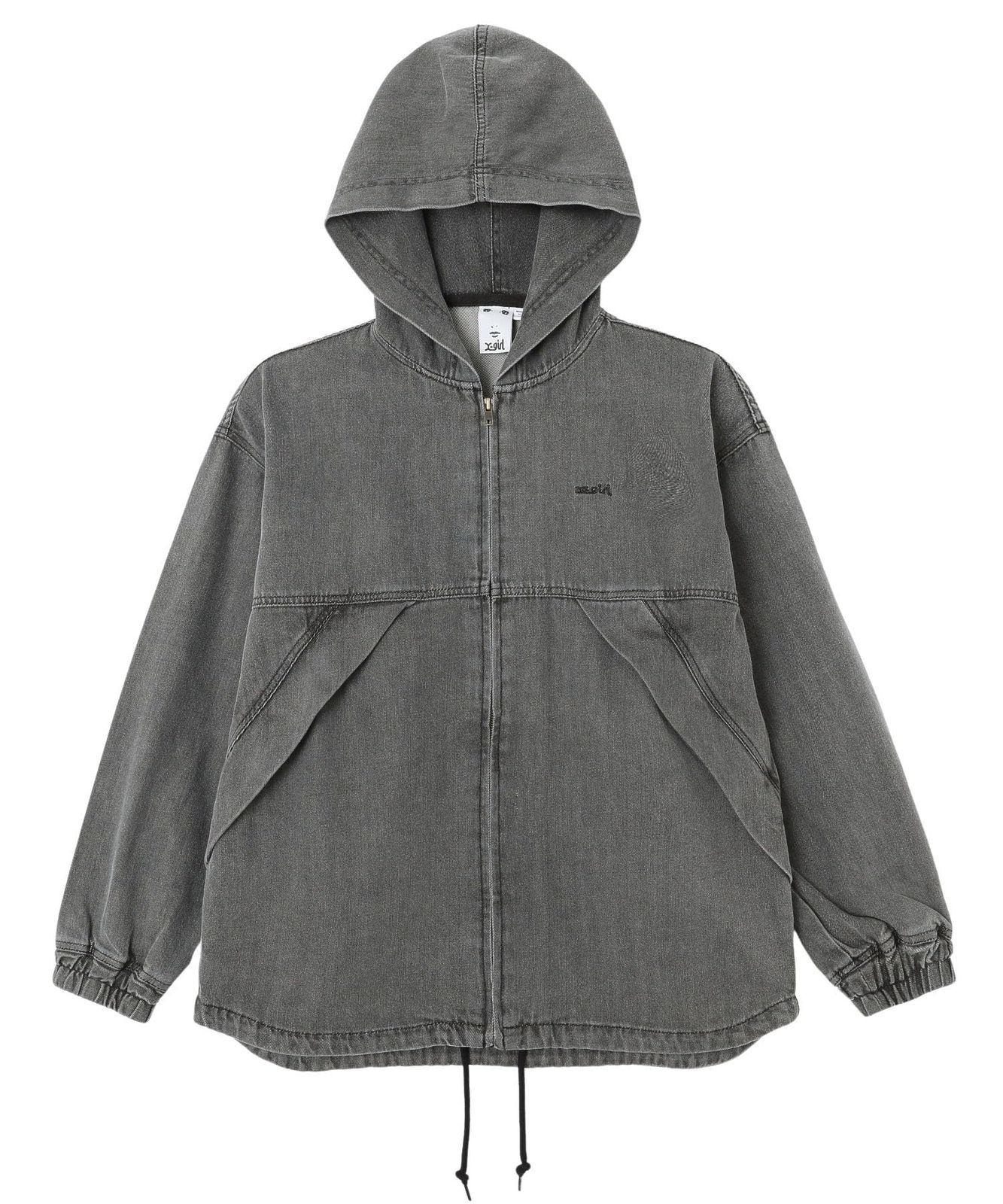 エックスガール ジャケット DENIM HOODED SHIRT レディース BLACK