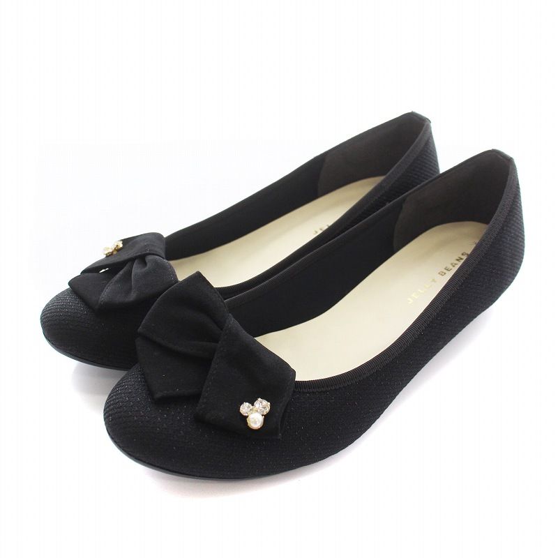 ジェリービーンズ JELLY BEANS 2WAYターバンリボンモールドソールパンプス ローヒール シューズ 24.0cm ブラック /YM ■OF 人気・おすすめ｜使いやすい・旅行におすすめ 品質保証 全国発送 日本国内発送・最短翌日お届け