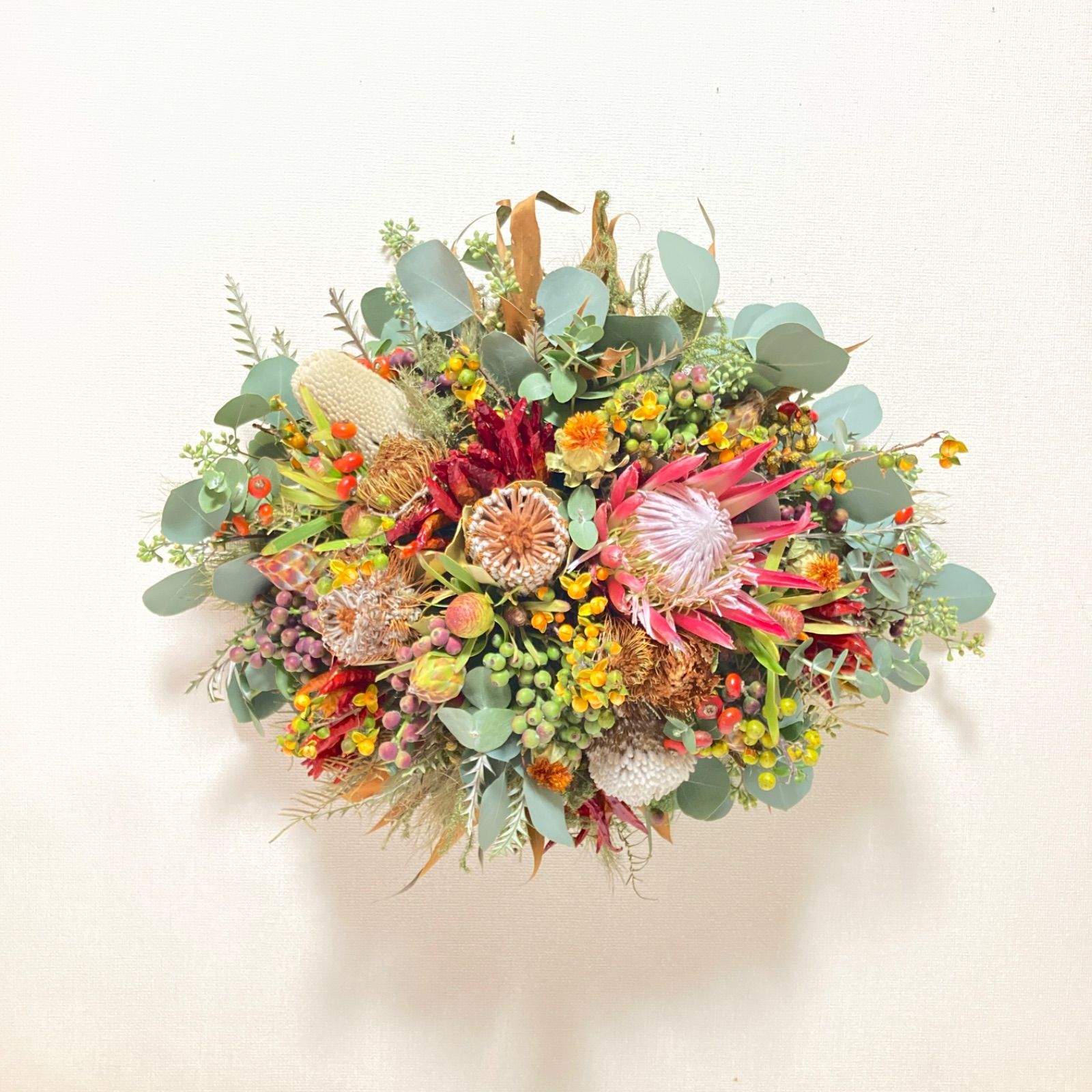 創作スワッグ プロテア＆バンクシア スクエア 2025年最新】バンクシア