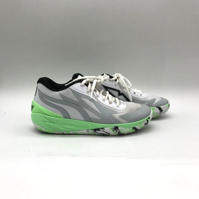 PUMA スニーカー MB.02 LO LaMel-O ELEKTRO GREEN-PUMA WHITE 379408-01 ラメロボール 26.5cm ホワイト グレー  プーマ 靴 B11404◆