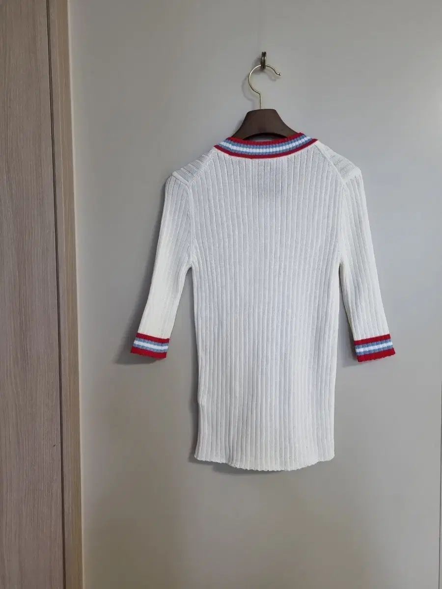  LUCKY CHOUETTE ラッキーシュエトゥ 白 リブ 半袖 ニット 長袖 ニット セーター
