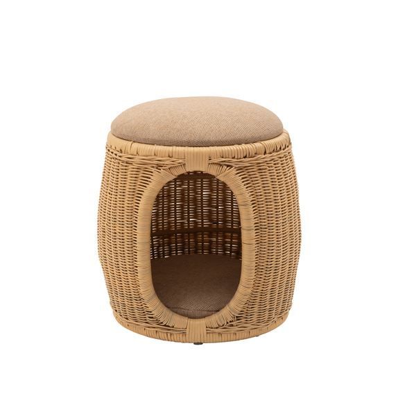 ペットスツール 約直径39×高さ43cm ナチュラル 木製 完成品 ペット用品 愛犬 愛猫 プレゼント 贈り物 ギフト