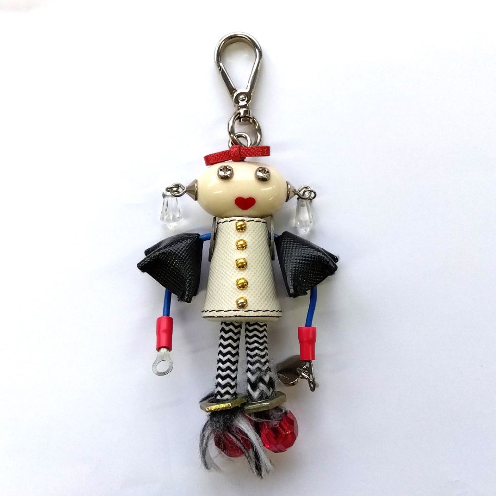 プラダ PRADA マリーサフィアーノ ロボットチャーム キーリング レザー 