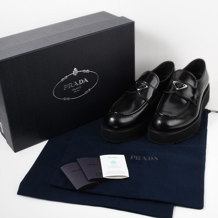 プラダ　ローファー プラダ PRADA ローファー オックスフォード トライアングルロゴ