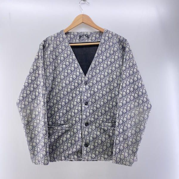 HYSTERIC GLAMOUR DOPE柄 ウール混カーディガン グレー M 首元褪せ ヒステリックグラマー 24