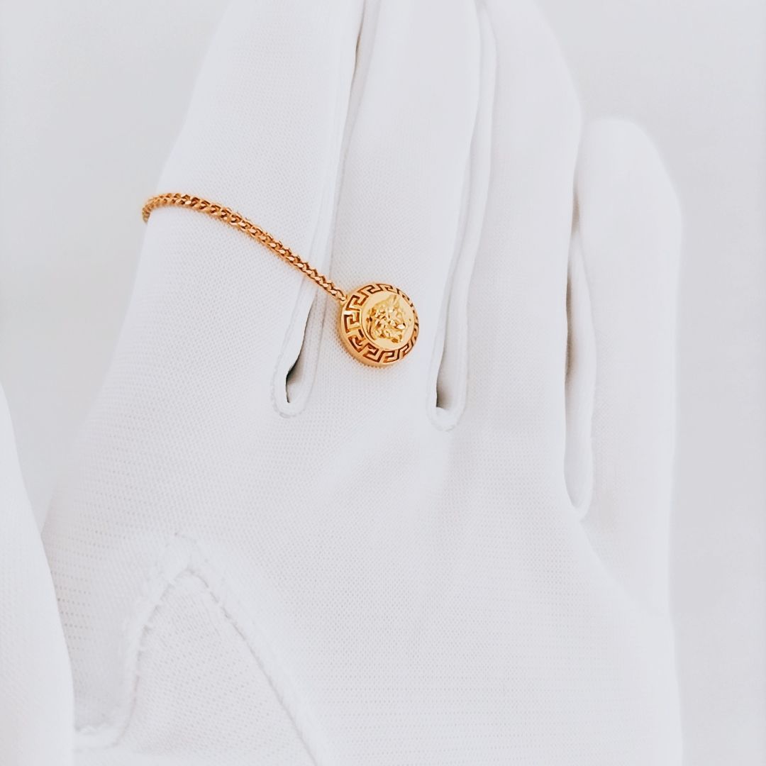 新品未使用】VERSACE メドゥーサ ドロップ ピアス ゴールド 