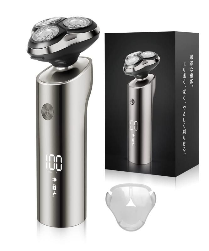 シェーバー メンズシェーバー 電気シェーバー 髭剃り 電動髭剃り IPX6防水仕様 乾湿両用 USB充電式 電動シェーバー LEDディスプレイ表示 海外対応 軽量