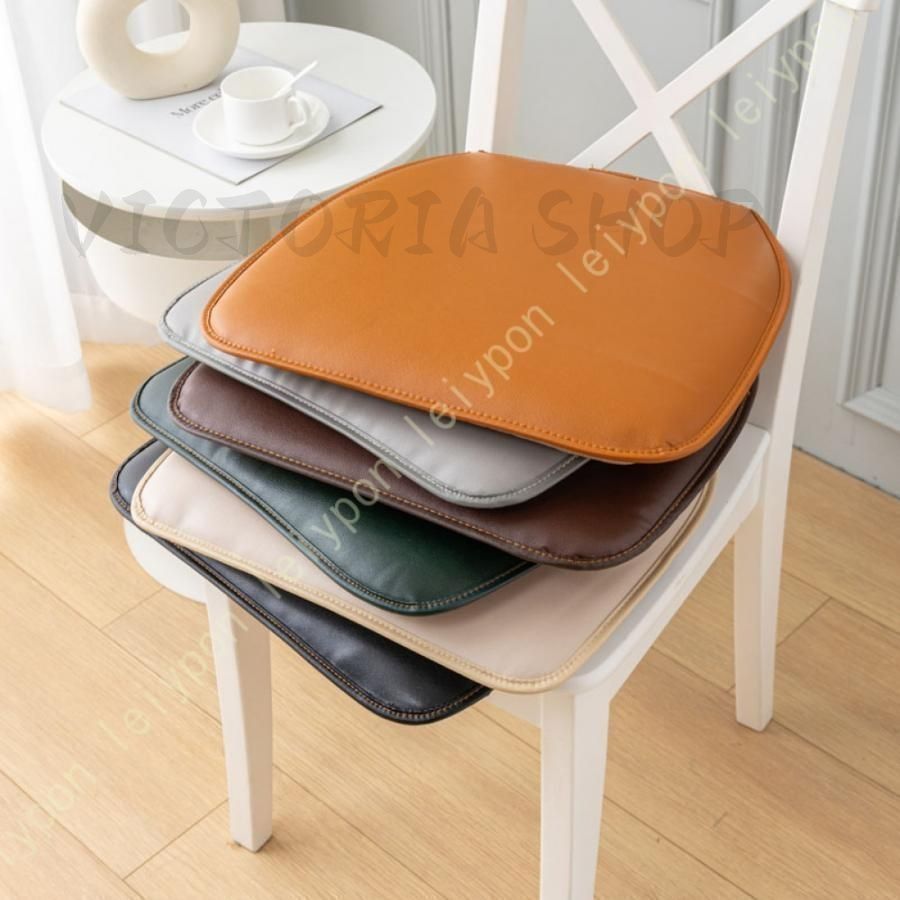 座布団 低反発 クッション 2枚セット 北欧 紐付き すべり止め付き チェアマット無地 おしゃれ シートクッション 馬蹄形 柔らかい 高級 北欧風 ダイニングチェア ダイニングチェアカバー カラー 座面クッション 椅子クッション