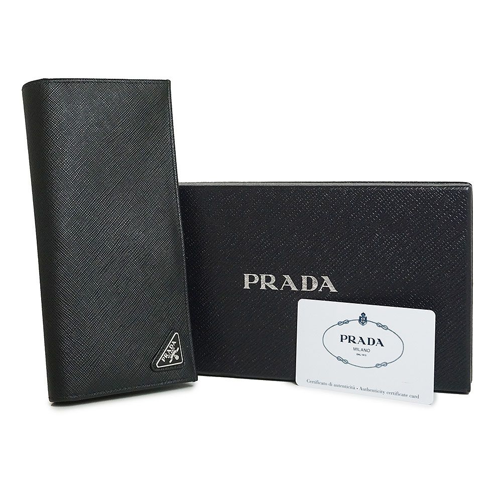 ロビのメンズ財布小物一覧箱付 PRADA プラダ サフィアーノ 三角ロゴ