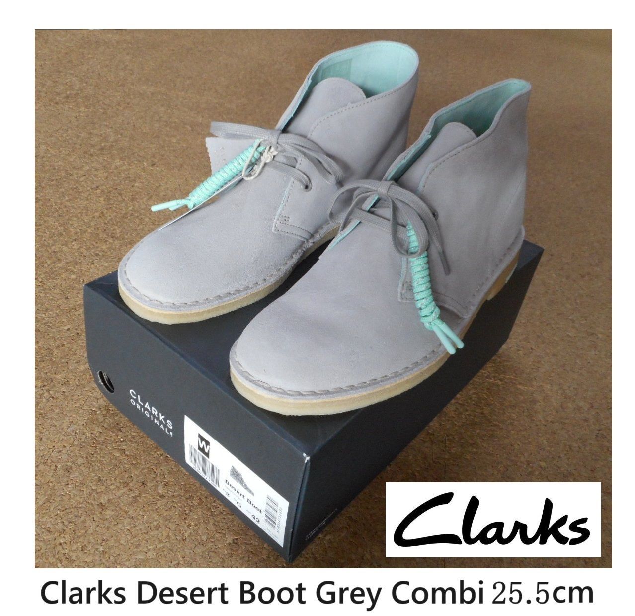 送料無料（一部除く） Clarks Desert Boot Grey Combi 25.5cm 新品