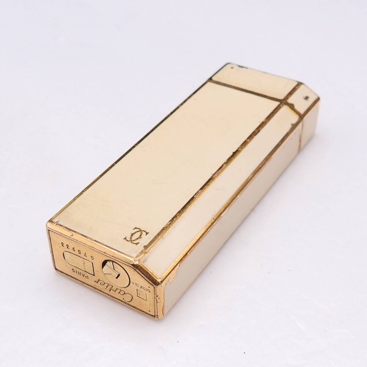 着火 済み Cartier カルティエ ガスライター ゴールド×ホワイト 5角形 ロゴ入りモデル ️ヴィンテージ ️ WWW_KANDAIZUMI_COM
