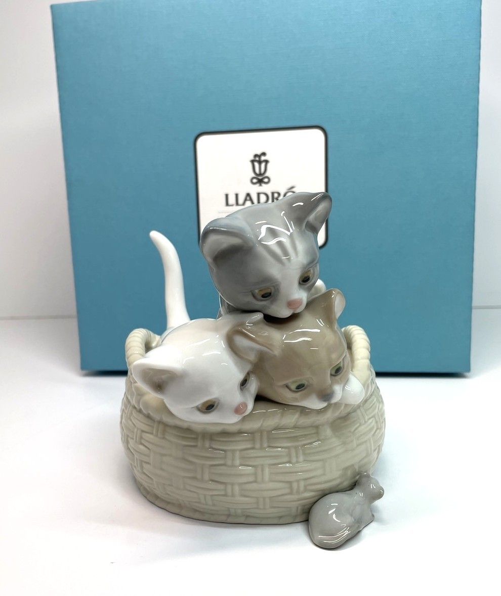 LLADRO リヤドロ 見いつけた 猫 フィギュリン き 置物 陶器