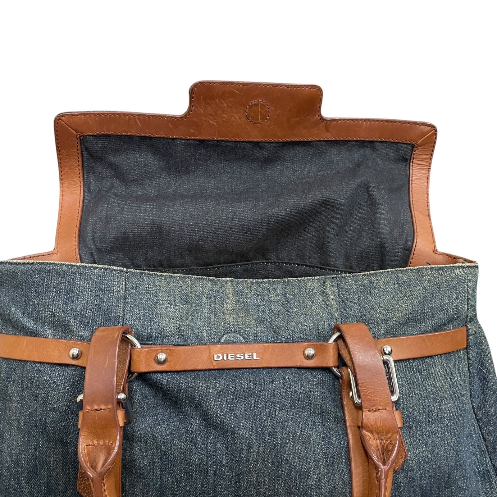 DIESEL ディーゼル デニムバッグ レザー 2way ショルダー ハンドバッグ 