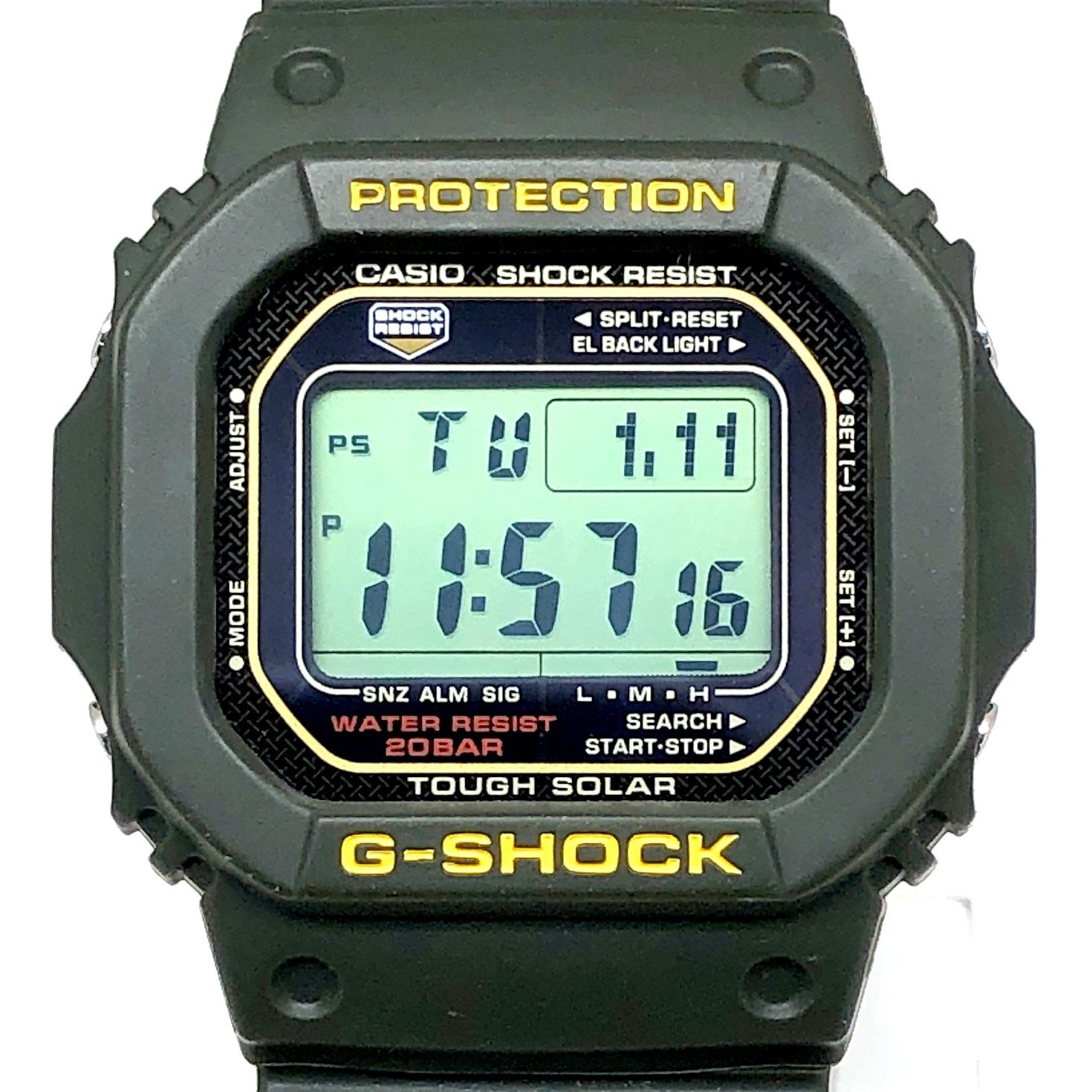 G-SHOCK ジーショック G-5600A-3 海外モデル タフソーラー カーキ ダークグリーン イエローロゴ スクエア 2009年7月発売