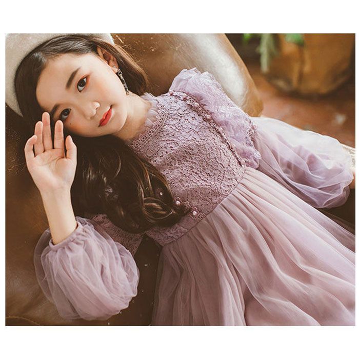 フォーマルドレス ワンピース　120 ☆ 120CM ☆ ワンピース 女の子 長袖 おしゃれ 春 秋 冬 npc1872