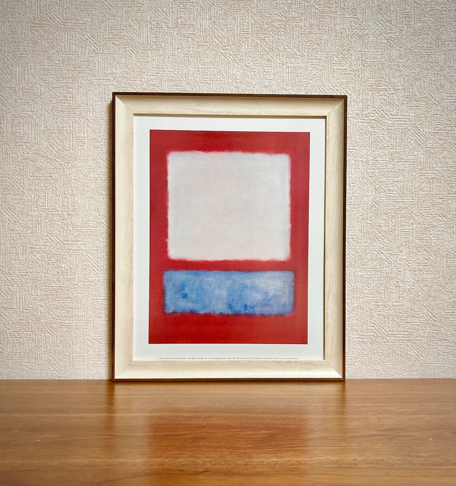 マーク・ロスコ、『無題』、希少画集画、状態良好、新品木製額・額装付 マーク・ロスコ、『無題』、希少画集画、状態良好、新品木製額