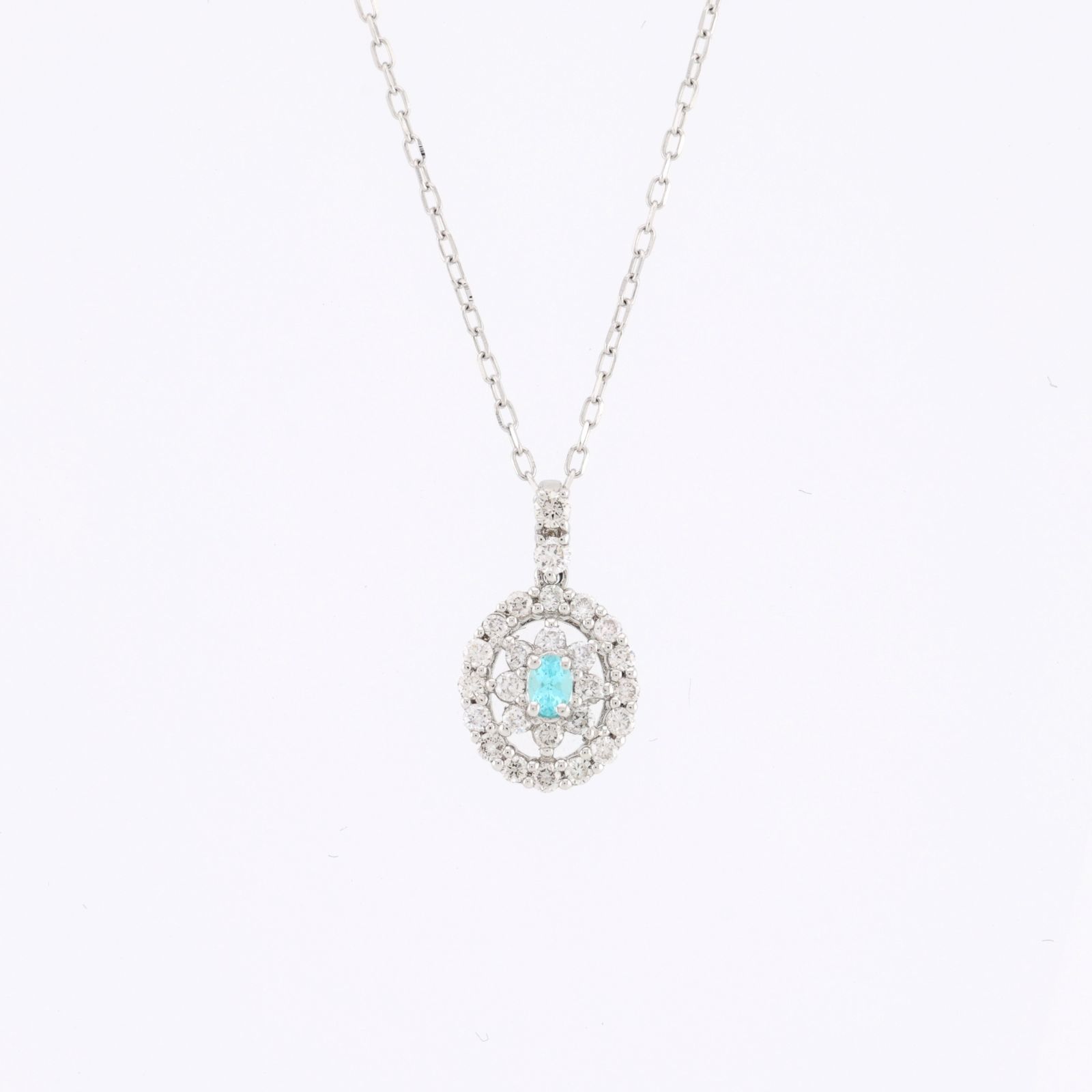 Pt.850 プラチナ パライバトルマリン 0.03ct ／ ダイヤモンド 0.13ct  