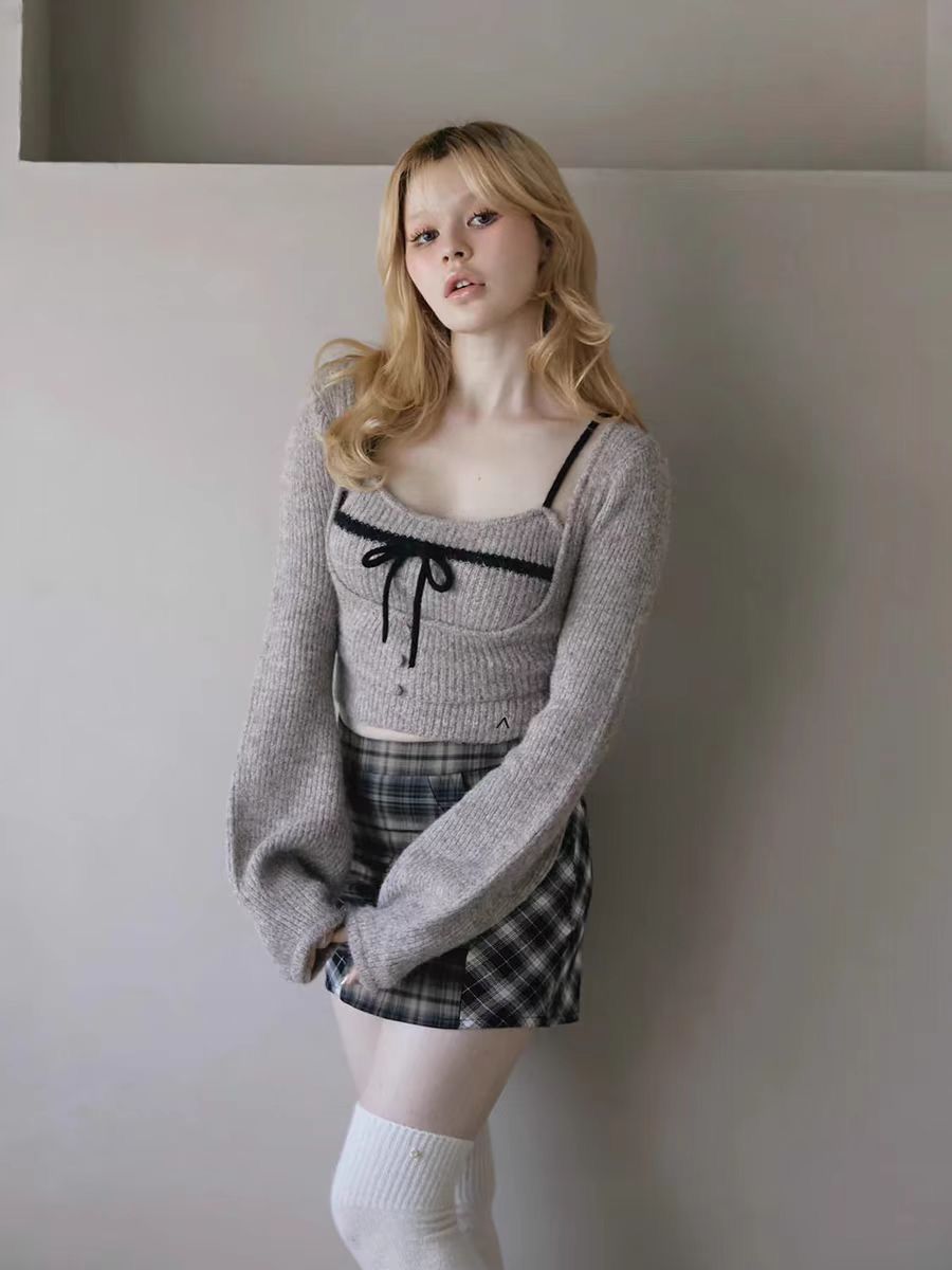 新品 ANDMARY Natalie ribbon set gray - メルカリ 