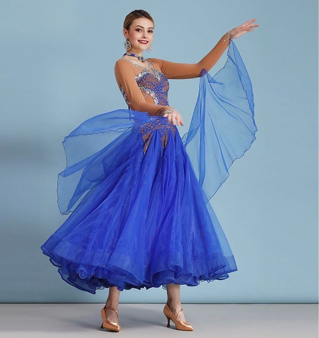 新品未使用 スタンダードドレス 競技会 発表会 練習着 胸パット付 25年