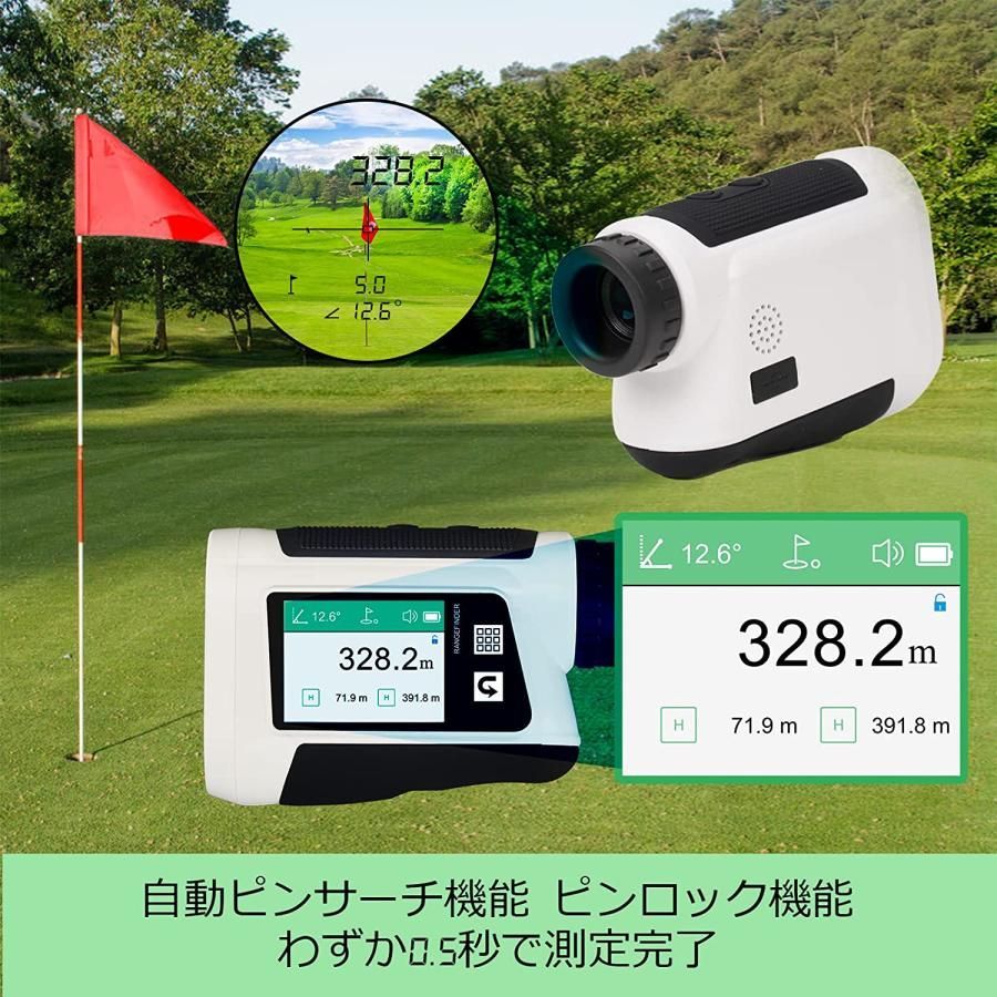 日本語音声機能 】ゴルフ 距離計 距離測定器 660yd対応 光学6倍望遠 ...