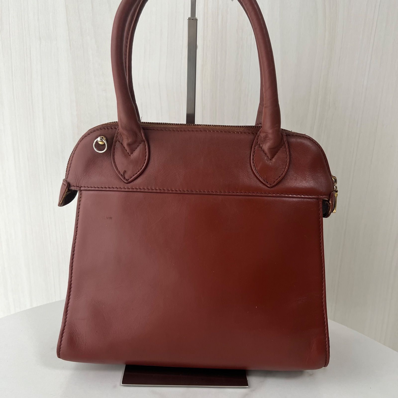 バリー BALLY オールドバリー ハンドバッグ レトロ 赤茶 ブラウン 