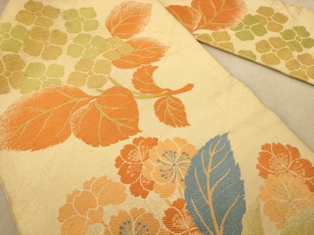 平和屋着物□極上 夏物 九寸名古屋帯 唐織 舞花文 金糸 逸品 DZAB0465kh5