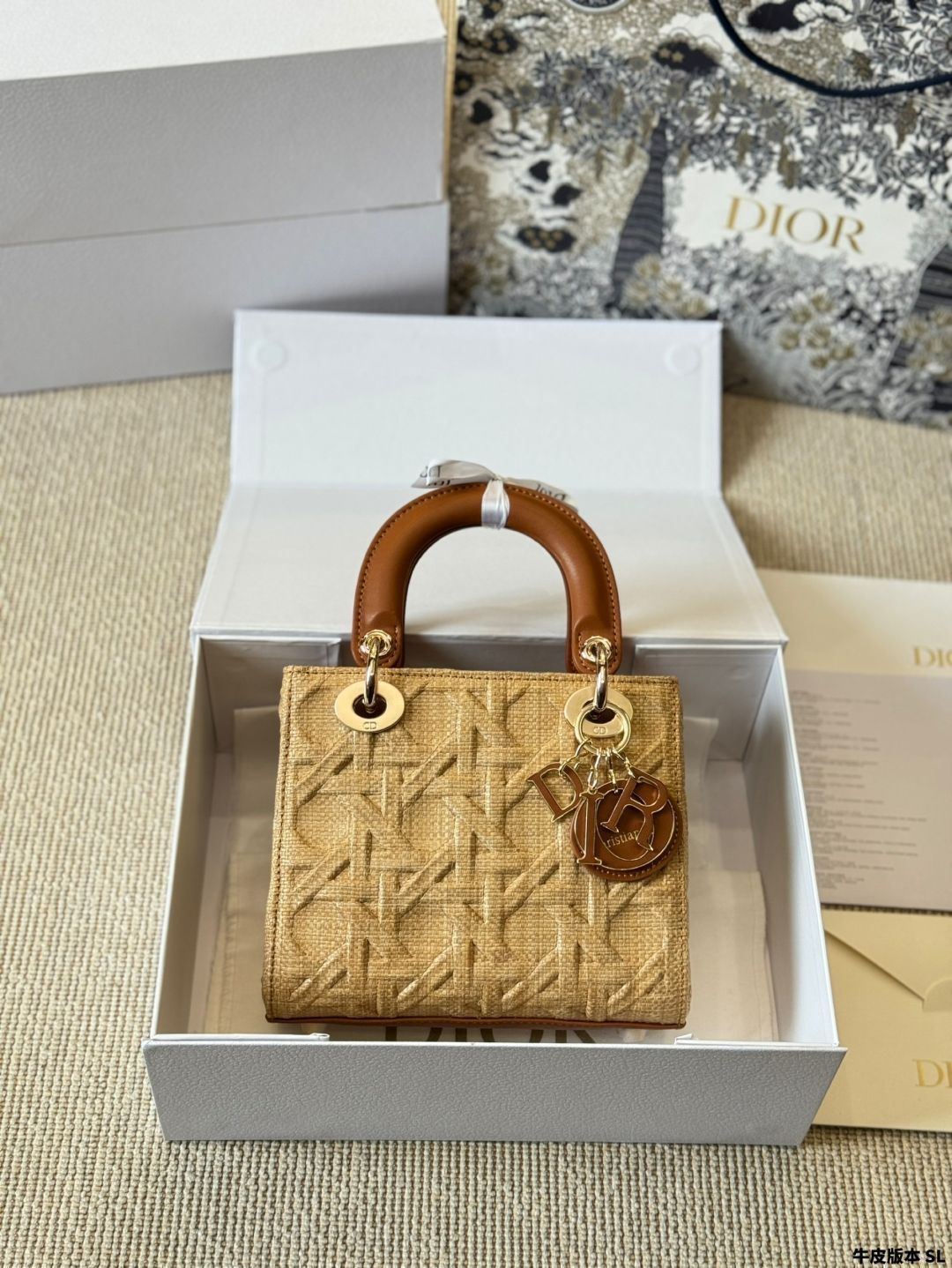 今日特価】Dior Lady Raffia Tote Bag ラフィア トートバッグ