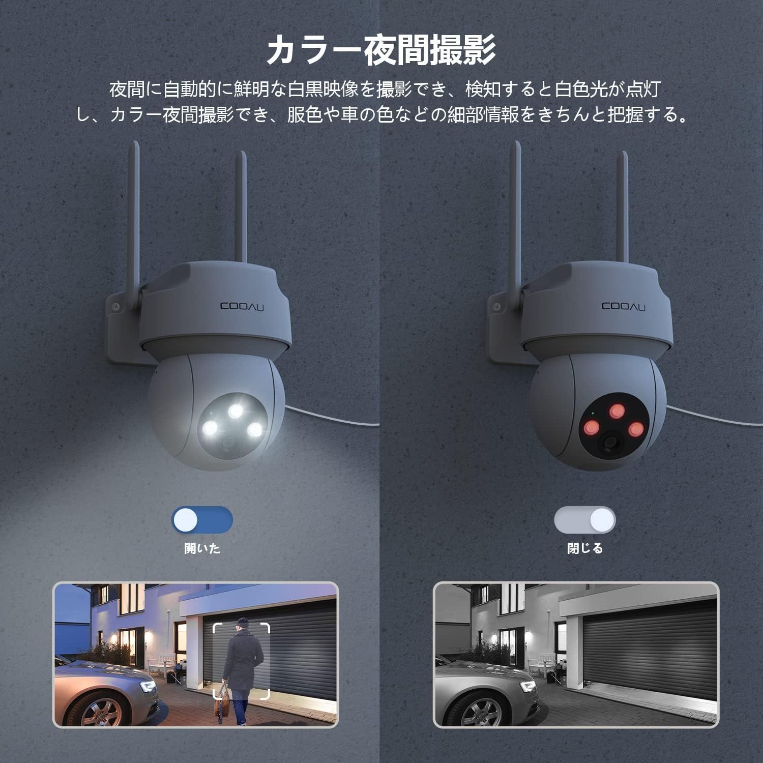 AR-W606 防犯カメラ ソーラーバッテリー式 COOAU Cocoda AR-W606 防犯