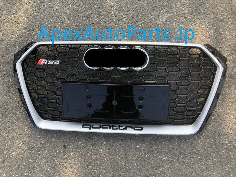 アウディA4L 改造 RS4 グリル B9 ハニカムフロントバンパーグリル 17-19年モデル S4 改造フロントフェイス エンブレム付きCW11LYX定番人気