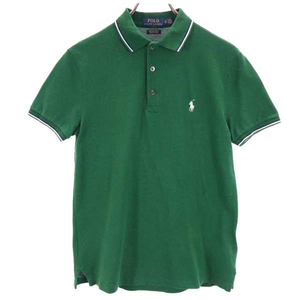 ポロラルフローレン 鹿の子 半袖 ポロシャツ XS グリーン POLO RALPH LAUREN ワンポイント刺繍 メンズ 【中古】  【230805】