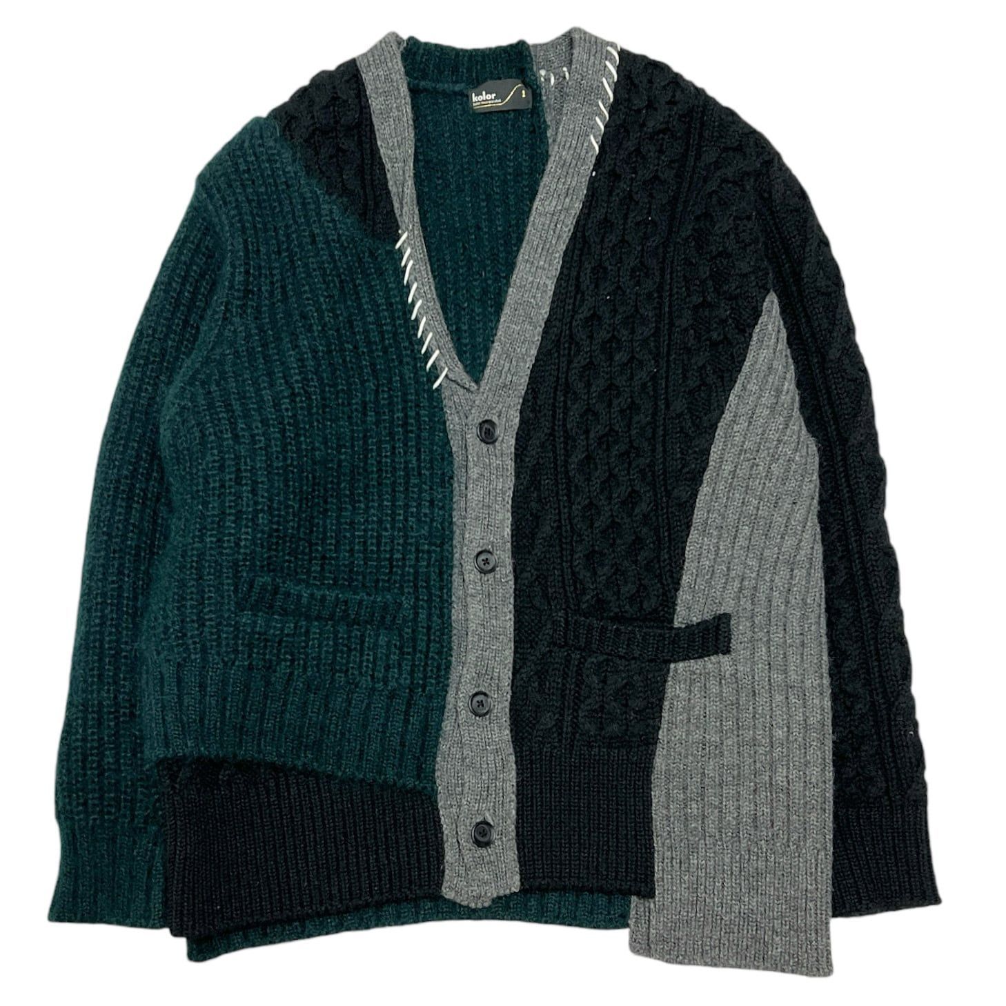 カラー 20AW kolor DOCKING KNIT CARDIGAN Kolor 20aw docking knit