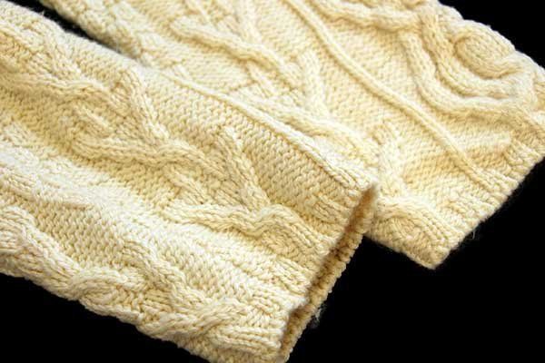 アイルランド製 aran crafts ケーブル編み メリノウールニット  