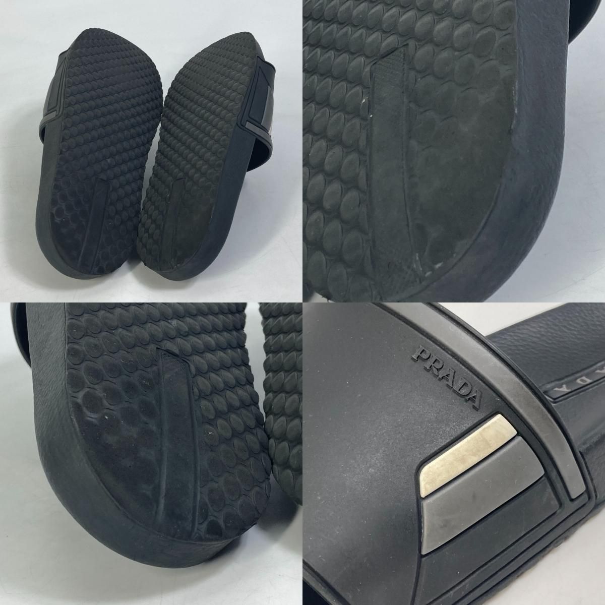 PRADA ブラック ラバー サンダル PRADA プラダ サンダル ロゴ 4X3102 ラバー - メルカリ