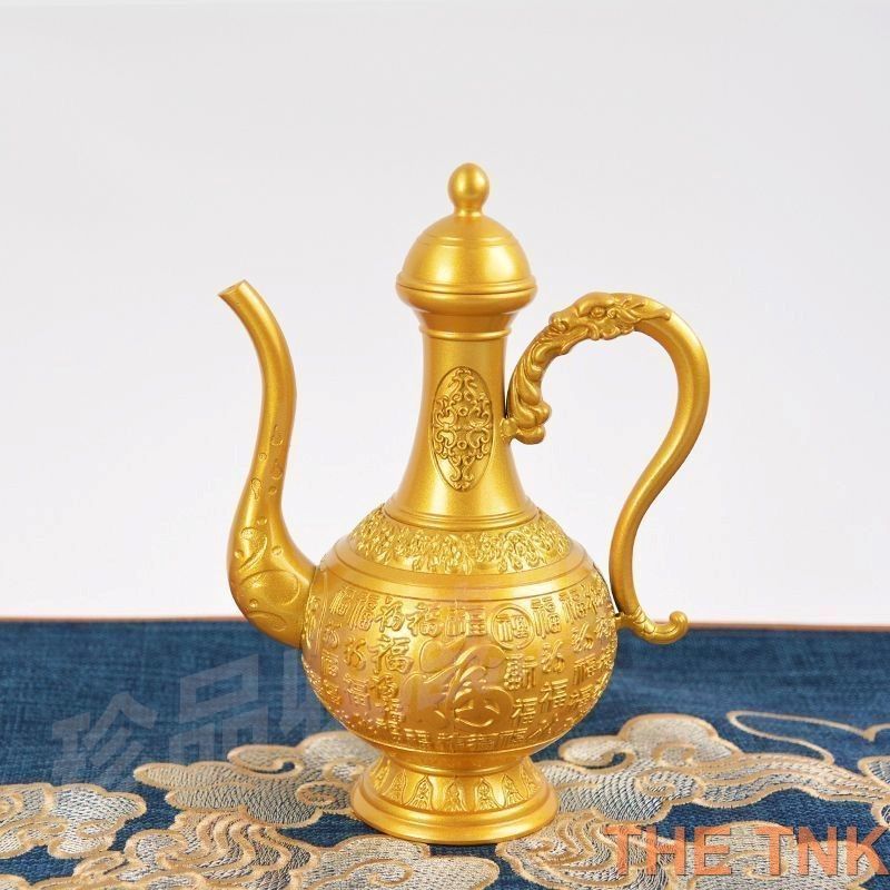 全銅百福大号長嘴酒壺・中国風室内装飾品・軽奢銅器百福酒壺置物