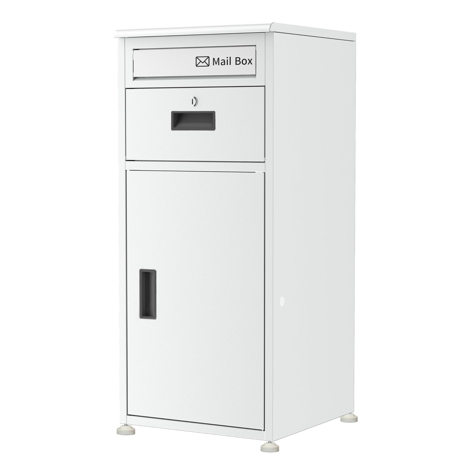 新品 【日本企業】宅配ボックス 宅配BOX 136L大容量 防水 複数投函可能 組立不要 両開き 日本語説明書 2年 盗難防止 郵便受け ポスト付き 屋外 戸建て用 (ホワイト)