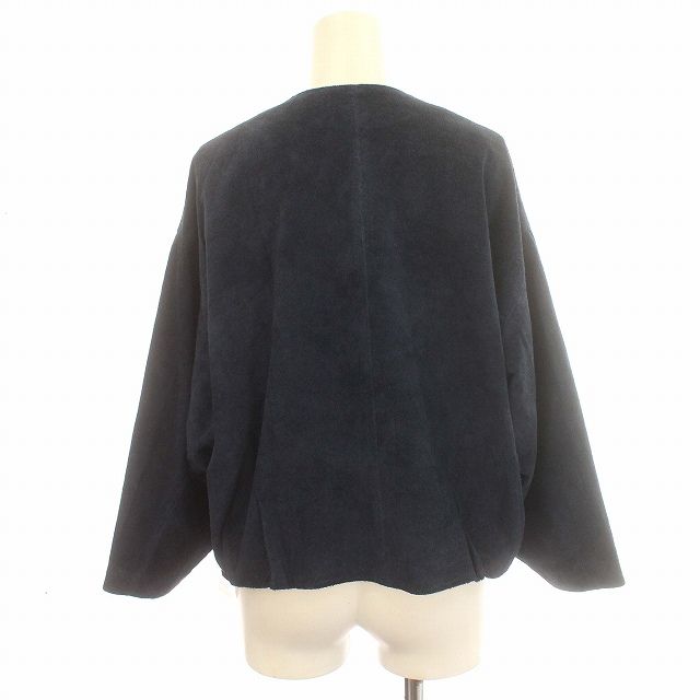 シシ sisii スウェード ノー ジャケット 牛革 ジャケット XS ネイビー 紺 G