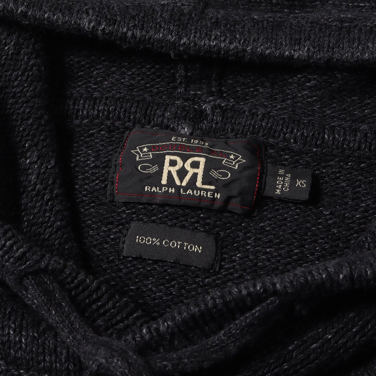 RRL ダブルアールエル ブラックインディゴ トレーナー パーカー XS RRL ダブルアールエル パーカー サイズ:XS ブラックインディゴ