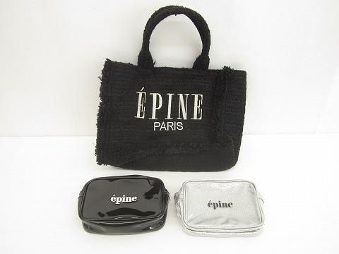 エピヌ epine ポーチ ツイード トートバッグ 3点 レディース