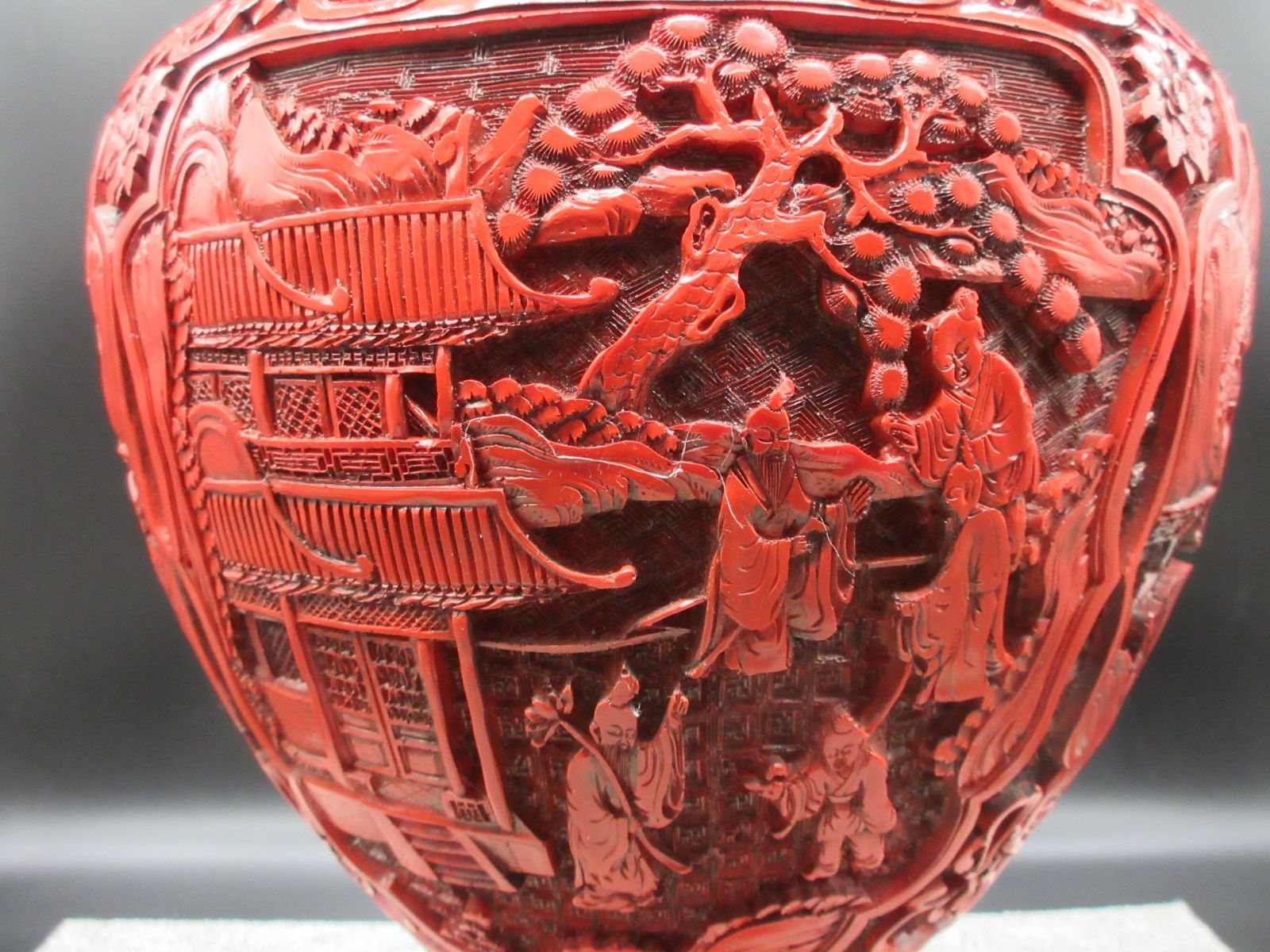 北京彫漆　漆器 菓子器 ドラゴン彫刻付き 北京彫漆 漆器 菓子器 ドラゴン彫刻付き 彫像/彫刻] | [西洋