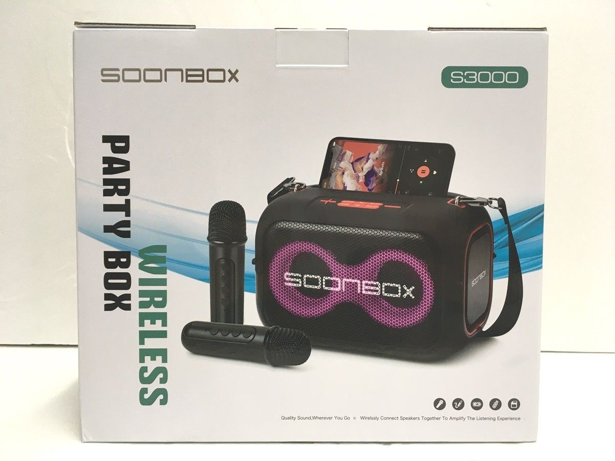 送料無料※ BLUEERA 家庭用カラオケセット SOONBOX S3000 マイク2本 未