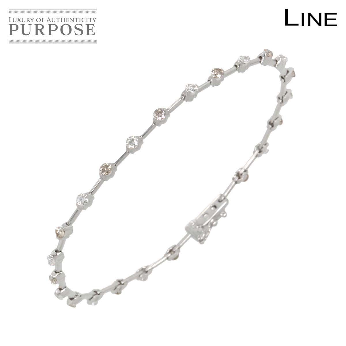 デビアス DE BEERS ライン LINE ダイヤ 1.25ct ブレスレット 17.5cm 