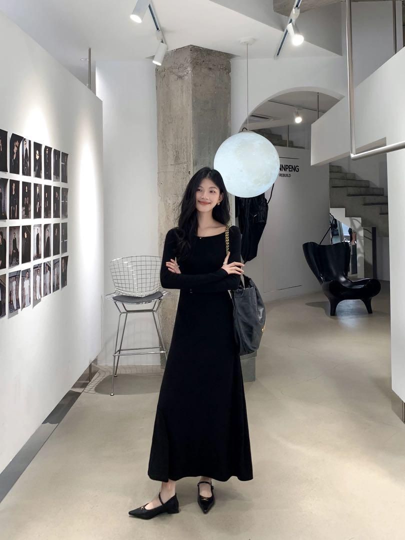 春のお出かけに セクシーロングバックレスドレスモテ服