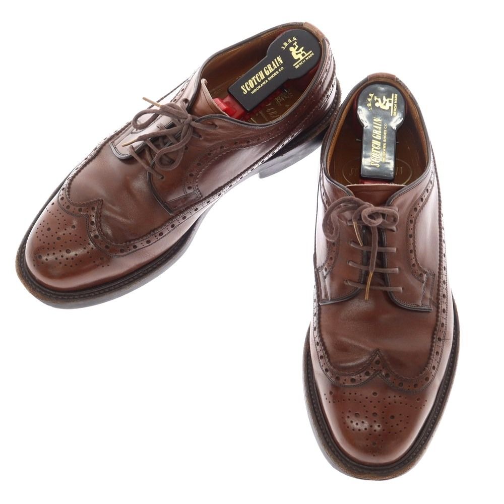 【中古】スコッチグレイン SCOTCH GRAIN ウイングチップ ドレスシューズ ブラウン【サイズ25】【メンズ】