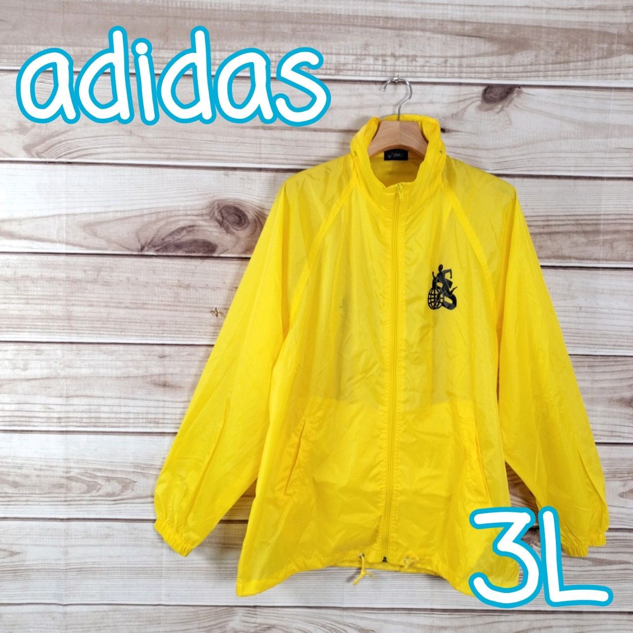 adidas アディダス ブルゾン コーチジャケット 刺繍 XL 黄色 イエロー adidas アディダス ブルゾン コーチジャケット 刺繍 XL 黄色