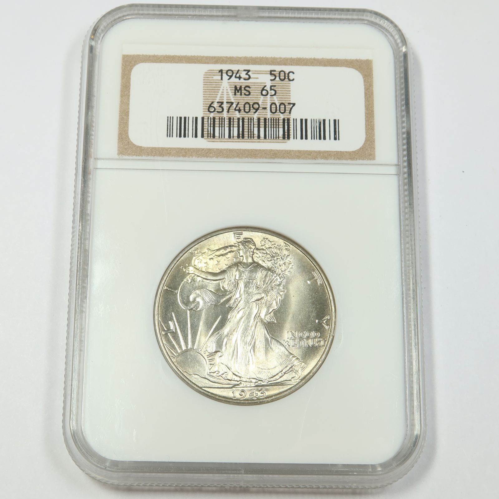 1943 P NGC MS65 - Silver Walking Liberty Half Dollar - 50c Coin