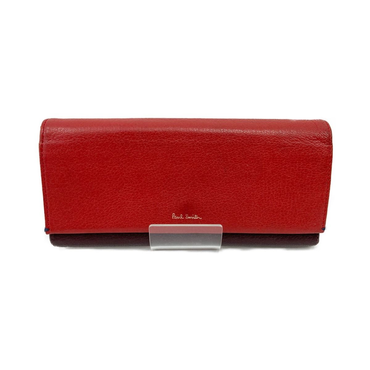 〇〇Paul Smith ポールスミス レザー 長財布 レッド x ブラウン Paul 