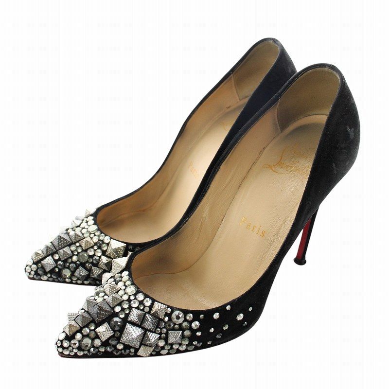 クリスチャンルブタン スワロフスキー スエード ラインストーン パンプス クリスチャンルブタン Christian louboutin パンプス スエード ポイン