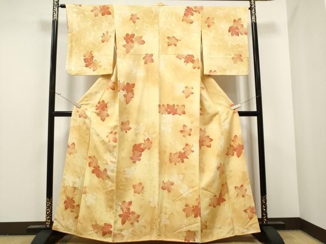 平和屋着物■上質な小紋　舞花文　暈し染め　正絹　逸品　未使用　AAAJ3115Agk 平和屋着物□上質な小紋 絞り 流水舞花文 暈し染め 正絹 逸品
