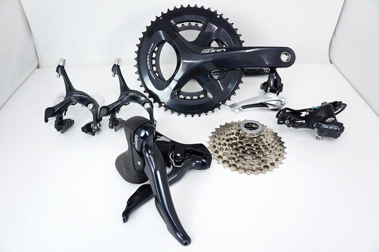 シマノ SORA R3000 コンポーネントセット 2x9速 Shimano Sora R3000 2x9速 コンポセットsuginoクランク SHIMANO SORA
